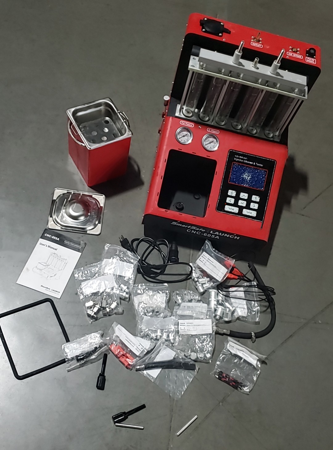 LAUNCH CNC605A GDI Fuel Injector Cleaner Machine Ultrasonic GDI EFI SFI Cleaning