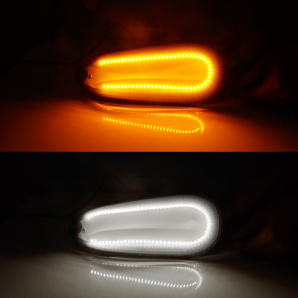 Smoked Front Switchback LED DRL Corner Signal Lights For 94-98 Mitsubishi 3000GT