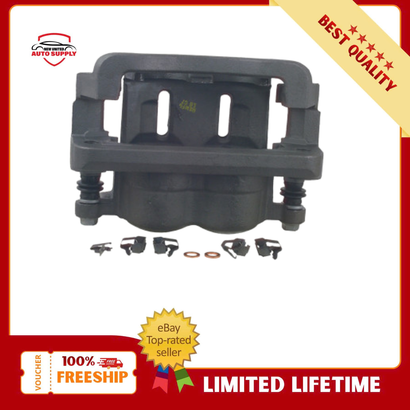 18-B4997 Front Left Brake Caliper w/ Bracket For 05-1Ford F-350 F-450 Super Duty