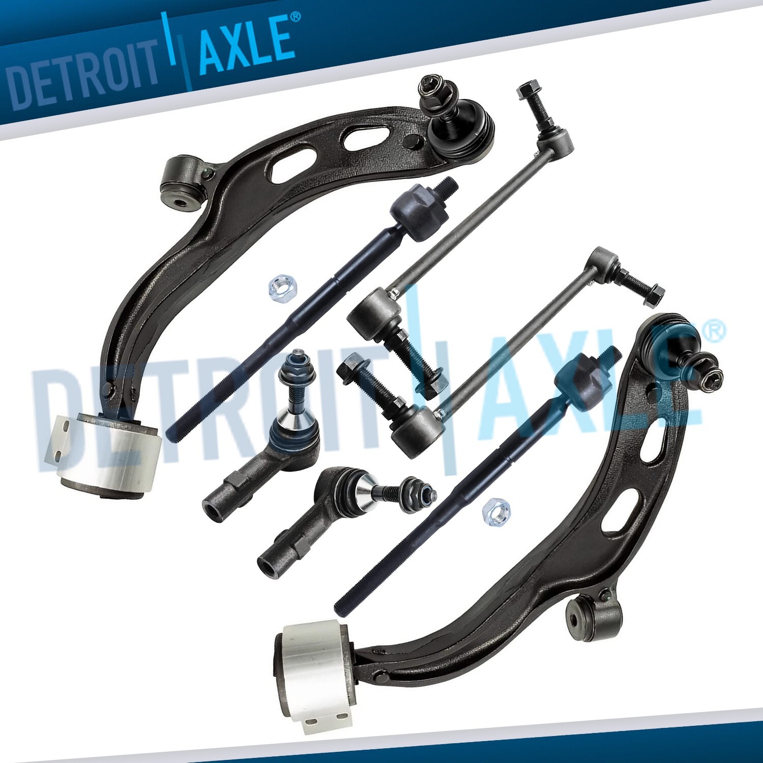 Front Lower Control Arms Sway Bars Tie Rods for Ford Taurus Flex Lincoln MKS MKT