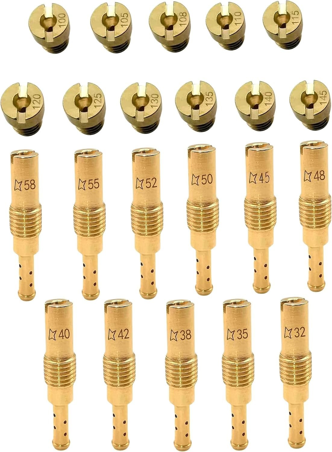 YAMAKATO Aftermarket 22pcs Carburetor Jet Kit w/11 Main Jets and 11 Slow Jet for