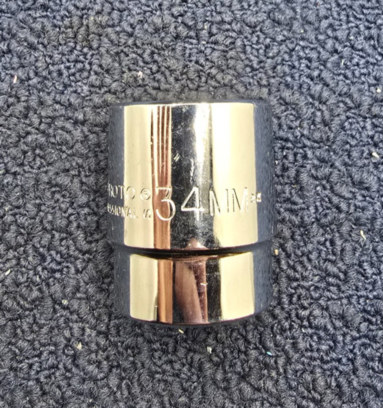 PROTO J5434M: 1/2″ Drive 34 mm 12-Point Metric Standard Socket
