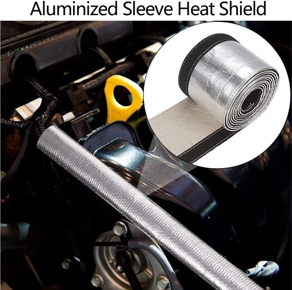 10’Heat Shroud Sleeve Aluminized Sleeving Heat Shield Fuel Line Wire Heat Sleeve