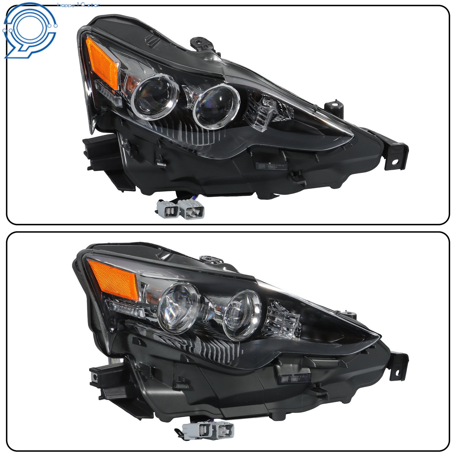 Front Right LED Headlights Assembly For Lexus IS 2014-2016 W/Halogen Turn Signal