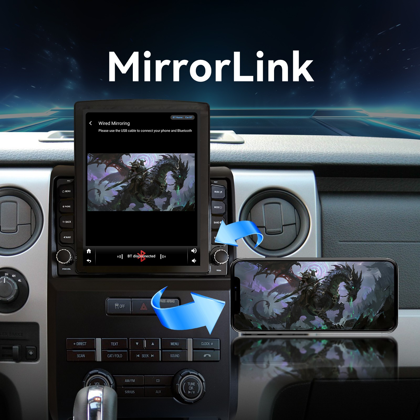 Ford F150 (2009-2014) – 9.7″ Android 13 CarPlay Stereo with GPS Navigation