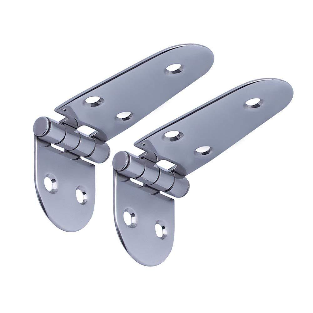 2X Cabinet Door Hinges Stainless Steel Strap Hings Gate/Table/Boat Universal