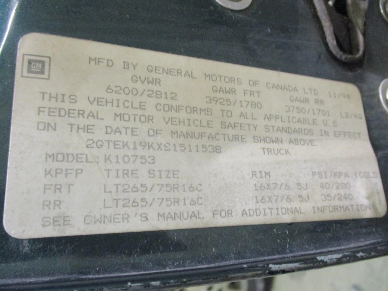 TGMC1500 1995 Dash Bezel 1710380