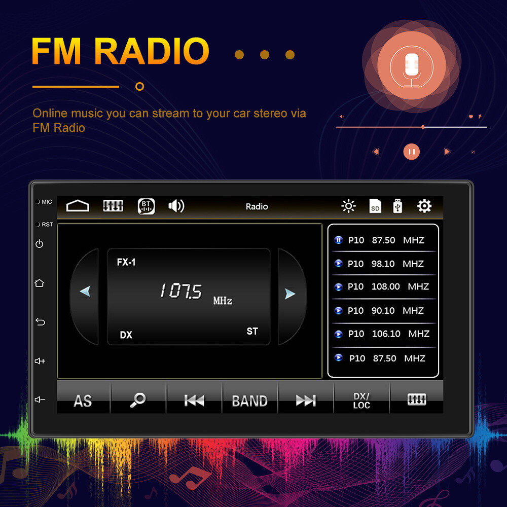 7″ Car Stereo Radio Double 2 DIN Touch Screen Android 15 GPS Bluetooth FM WIFI