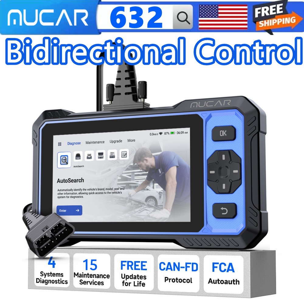 🔥MUCAR 632 OBD2 Scanner Engine ABS SRS SAS AT TPMS EPB Car Diagnostic Scan Tool