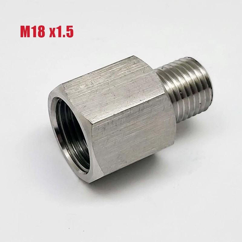 M18 x1.5 Female to M18 x1.5 Male Fittings HEX 22 Stainless Steel Sensor Adaptor