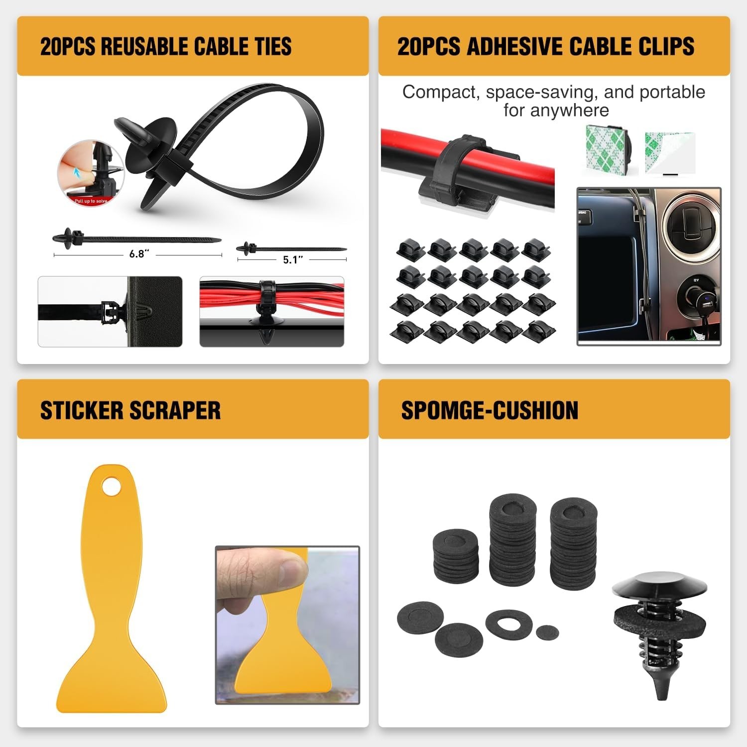 238PCS Car Trim Removal Tool Kit with Push Pin Fasteners, Panel Clips & Pliers