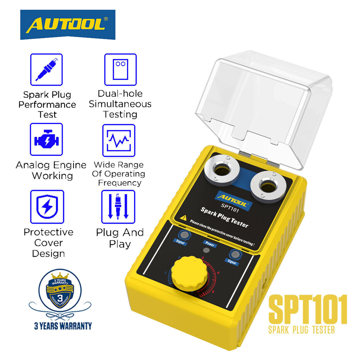 Spark Plug Tester Dual Hole Diagnostic Tool Gasoline Car Ignition Analyzer 12V