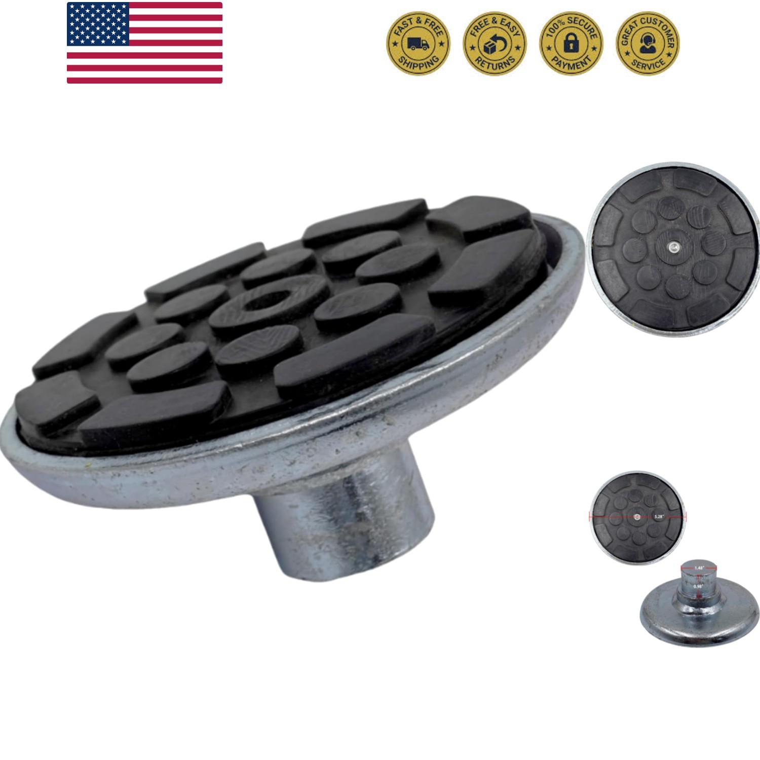 Car Lift Rubber Tray Heightening Feet Plus High Leg Pads 38mm Round
