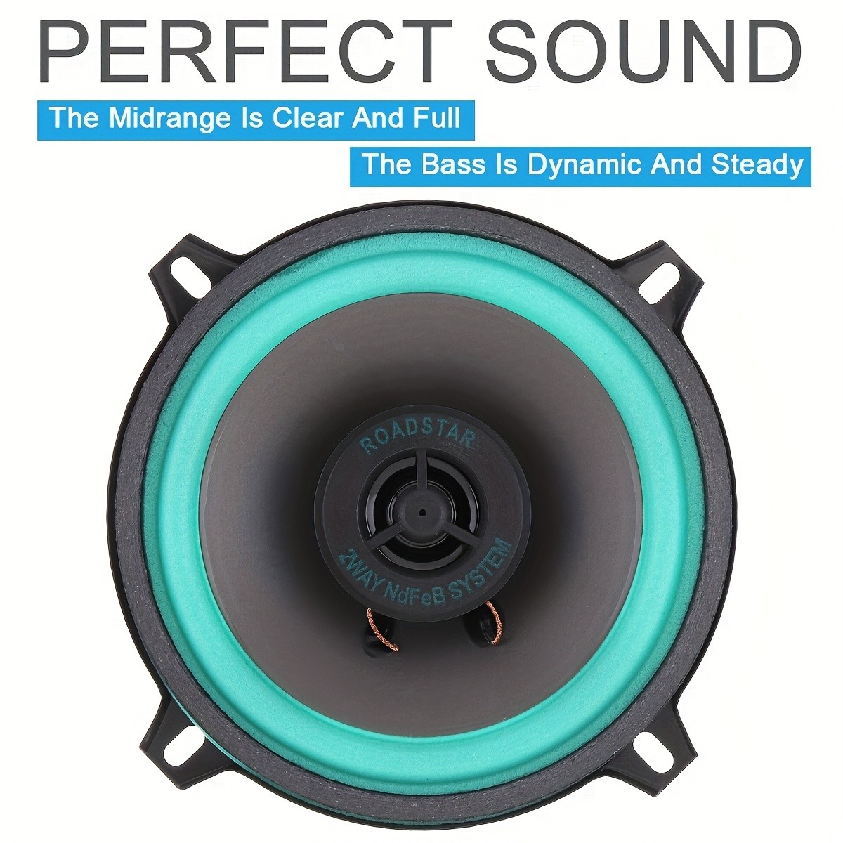 1Pair 4″ 2-Way Coaxial Speakers 100W Full Range Car Replacement Loudspeakers 4Ω