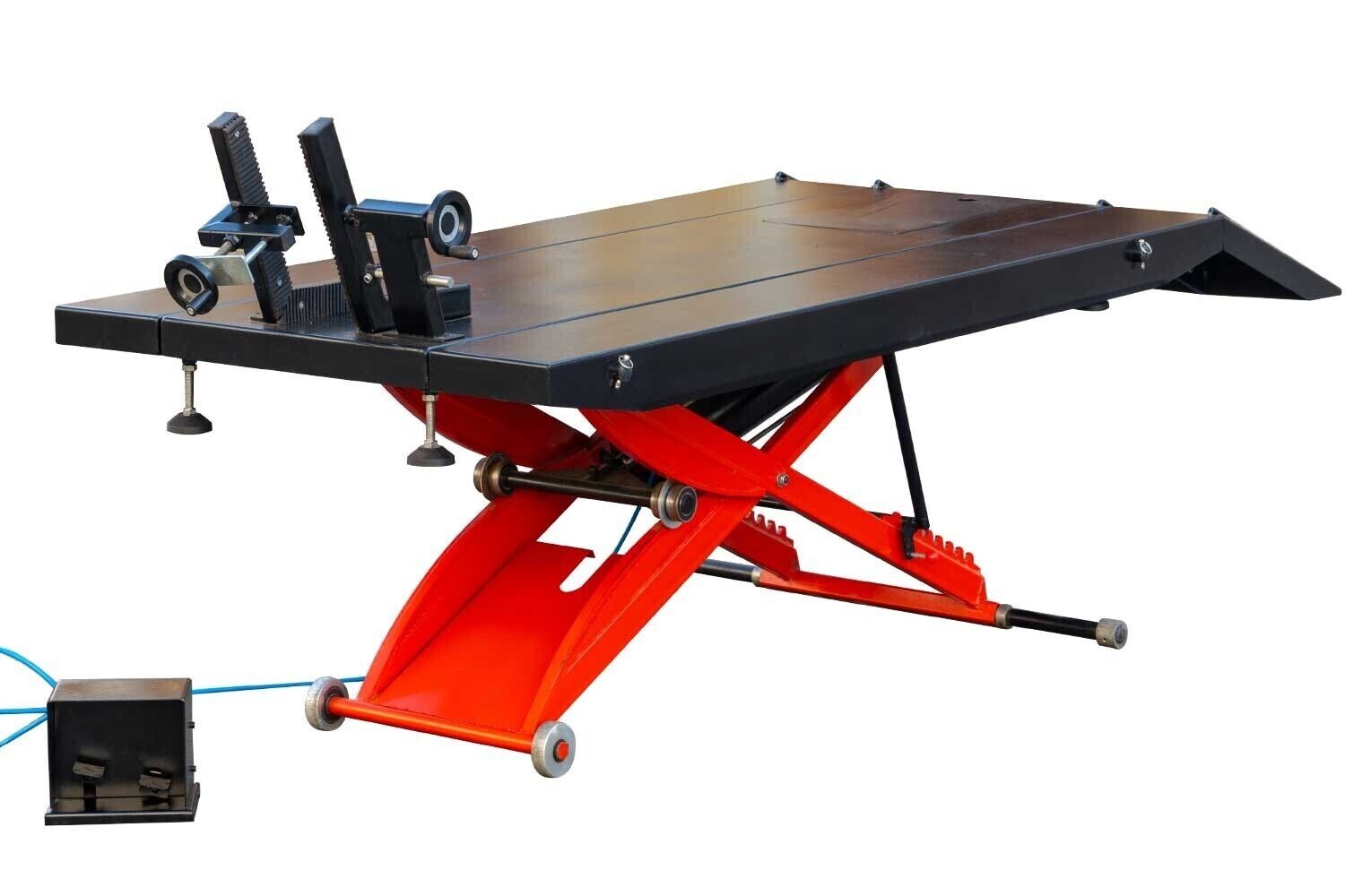 XK MJ300 Air Operated Motorcycle ATV Lift Table w. Side And Front Ext. 1100LB