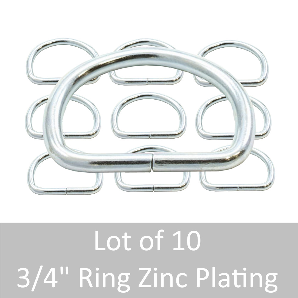 3/4″ ID Steel D-Ring – Welded Zinc Plated [OEM Liquidation] – LOT OF 10!