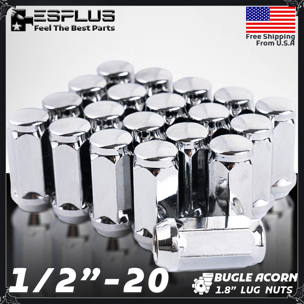20 Pc GMC Universal Acorn Lug Nut 1/2-20 Chrome 1.8″ Tall Fit 1985-1994 Safari
