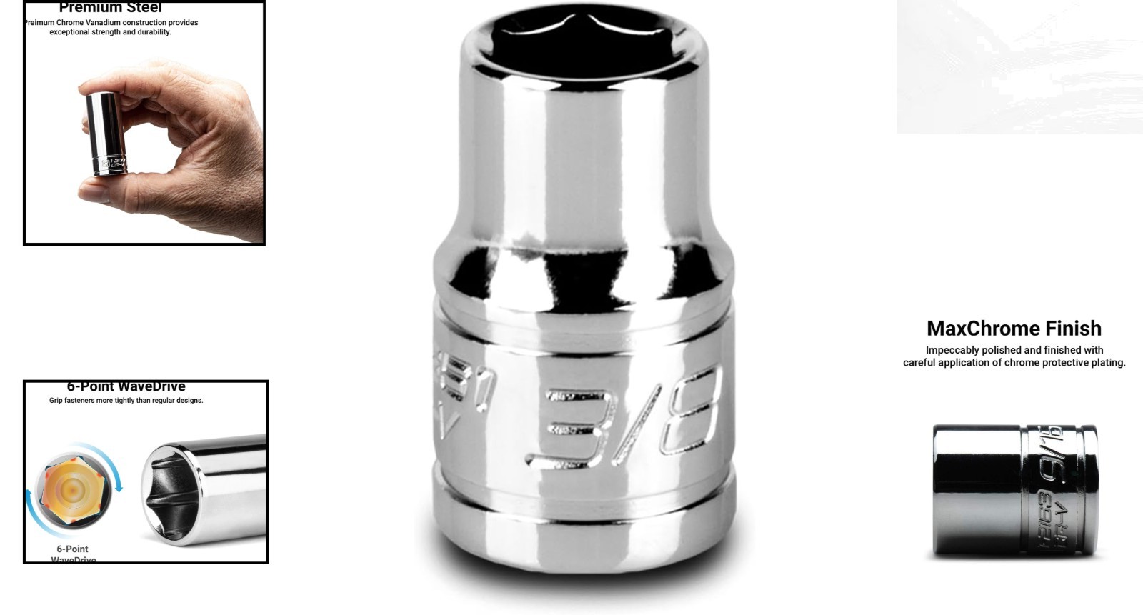 Professional 3/8-Inch Shallow Drive Socket – Durable, Corrosion-Resistant Finish