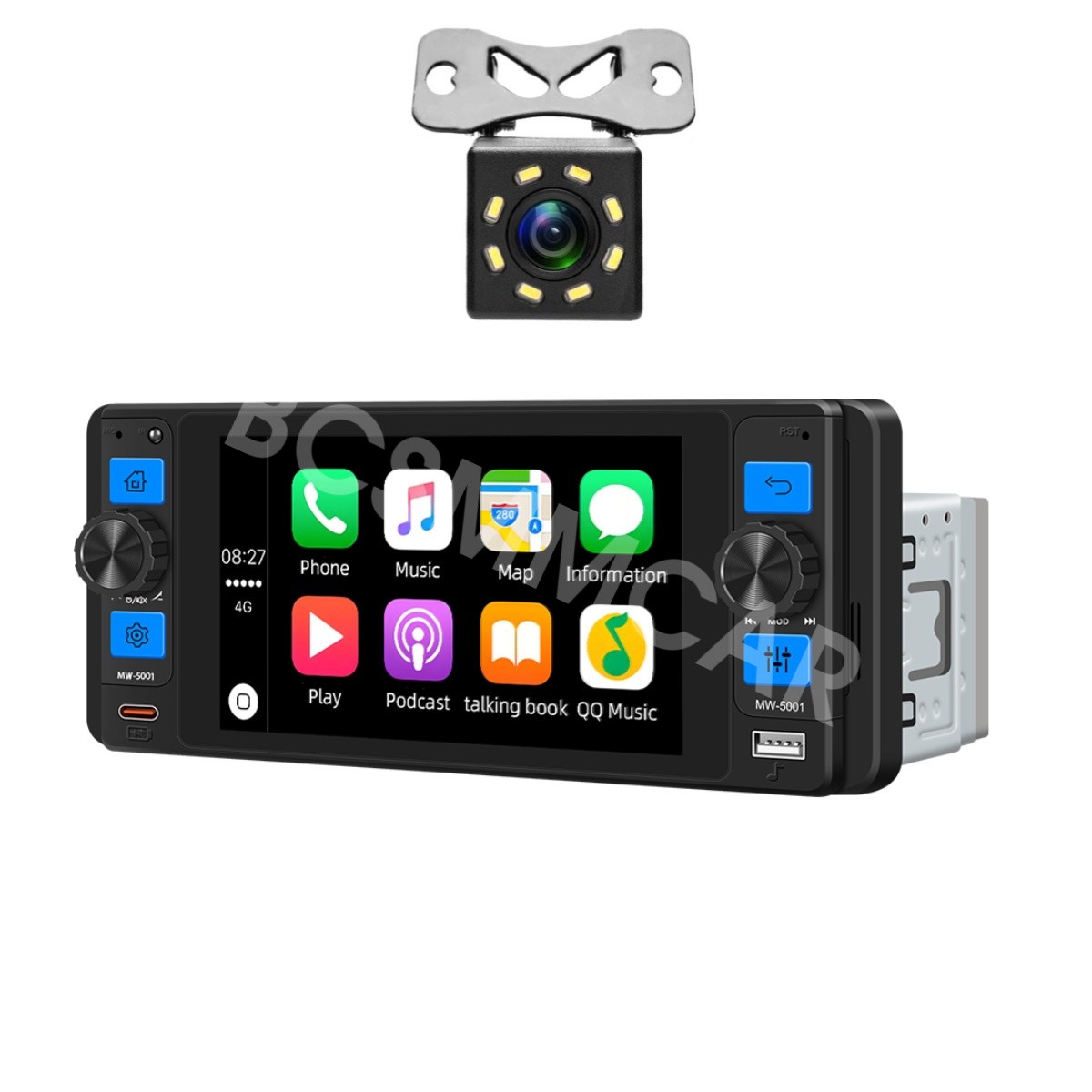Car Stereo Radio Player HD Touch Screen Bluetooth Mirror Link Colorful Lighting