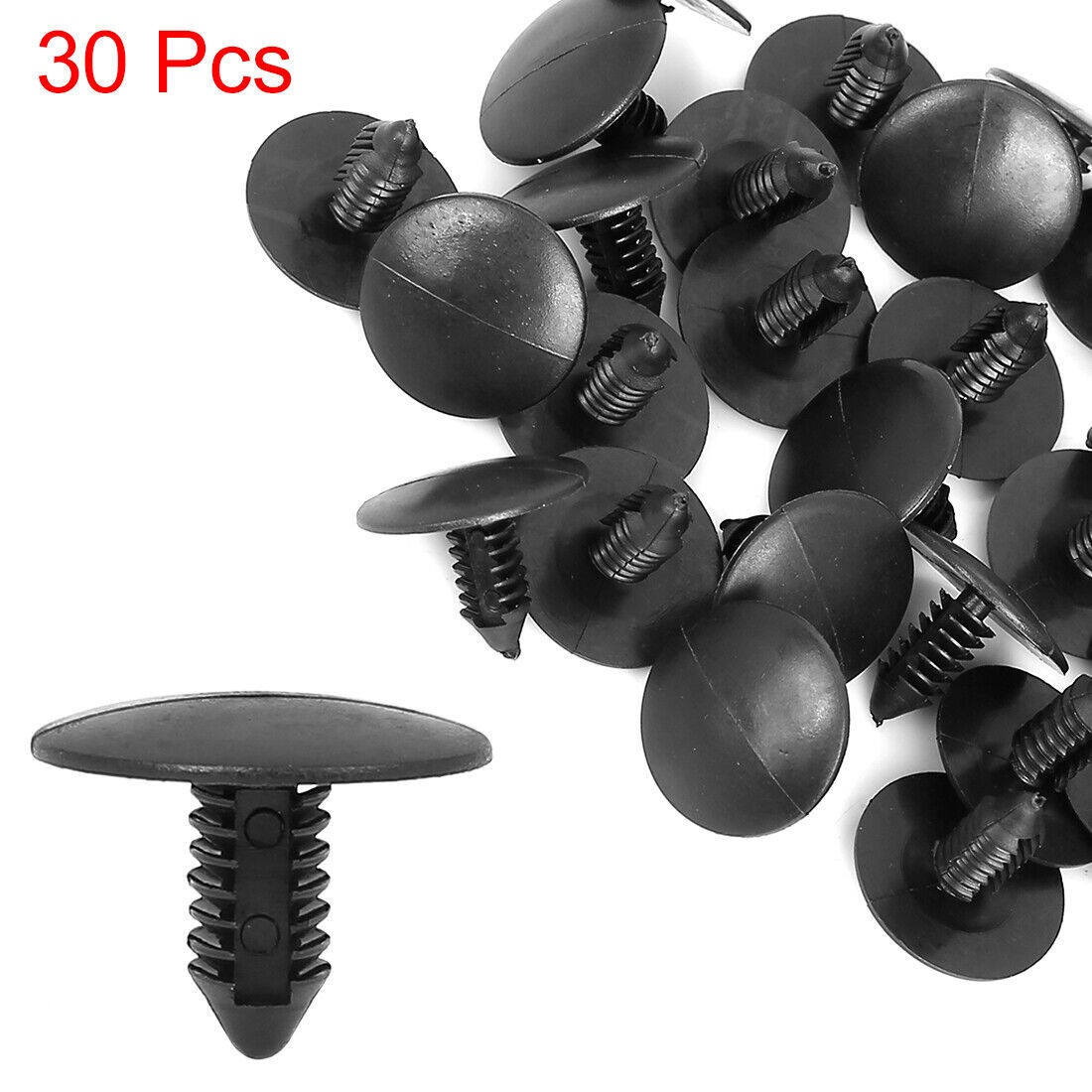 30pcs 6mm Plastic Rivets Bumper Roof Interior Trim Clips Black for Auto Car