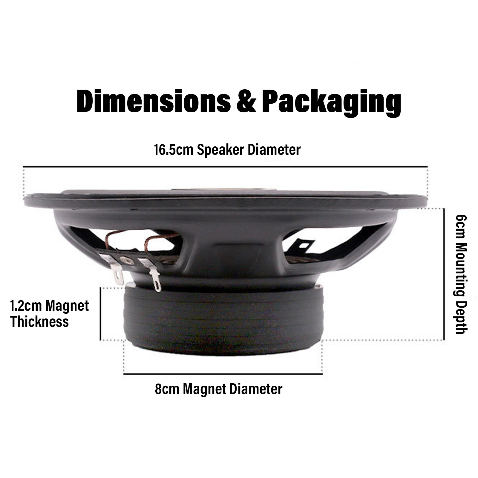 1Pair 6.5” 150W Car Audio Coaxial Speakers 2 Way HIFI Stereo Tweeter 4Ω Premium