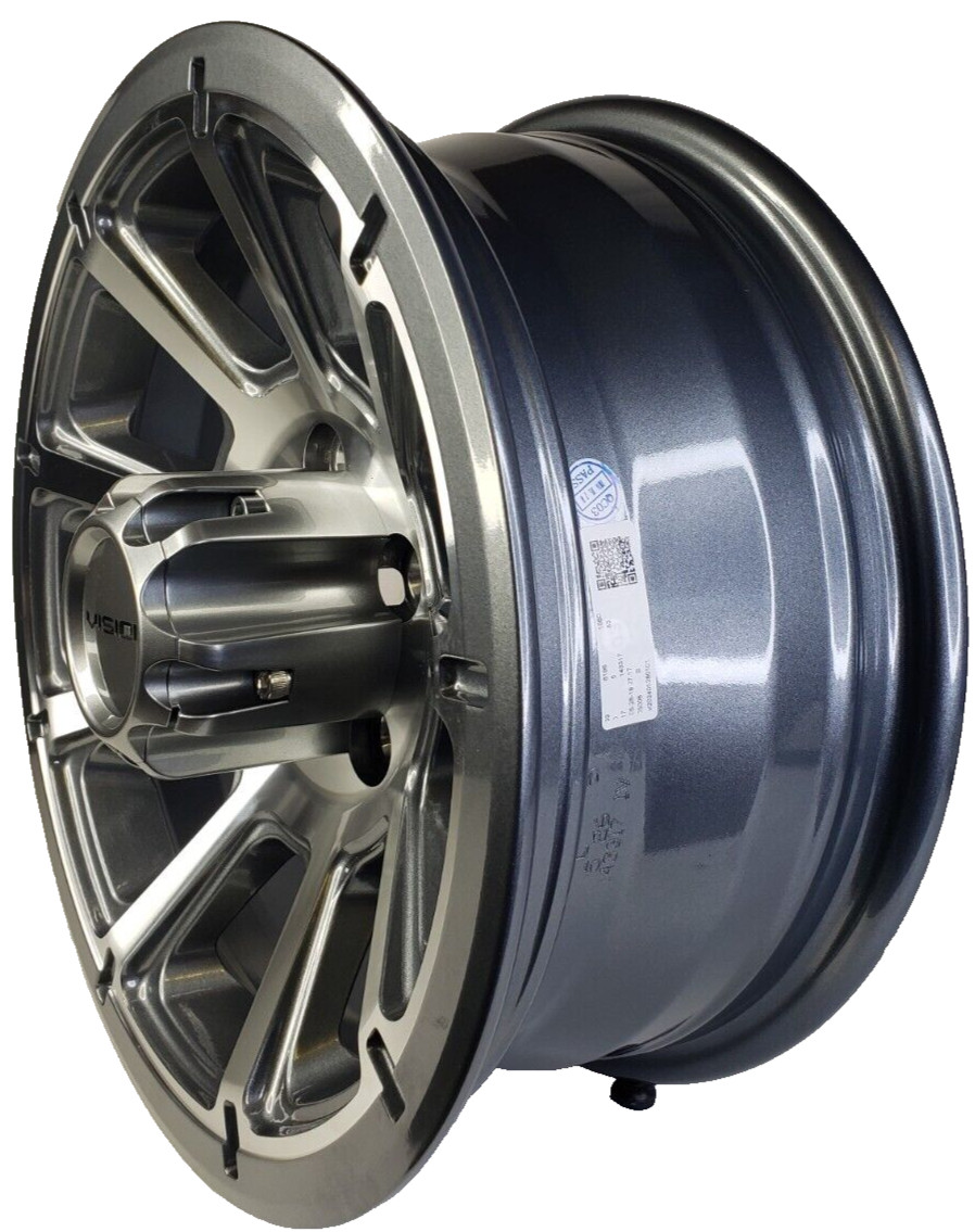 Vision Wheel 353 Turbine Trailer RIM 14X5.5 5×4.50 0mm Gum Metal Machined Face