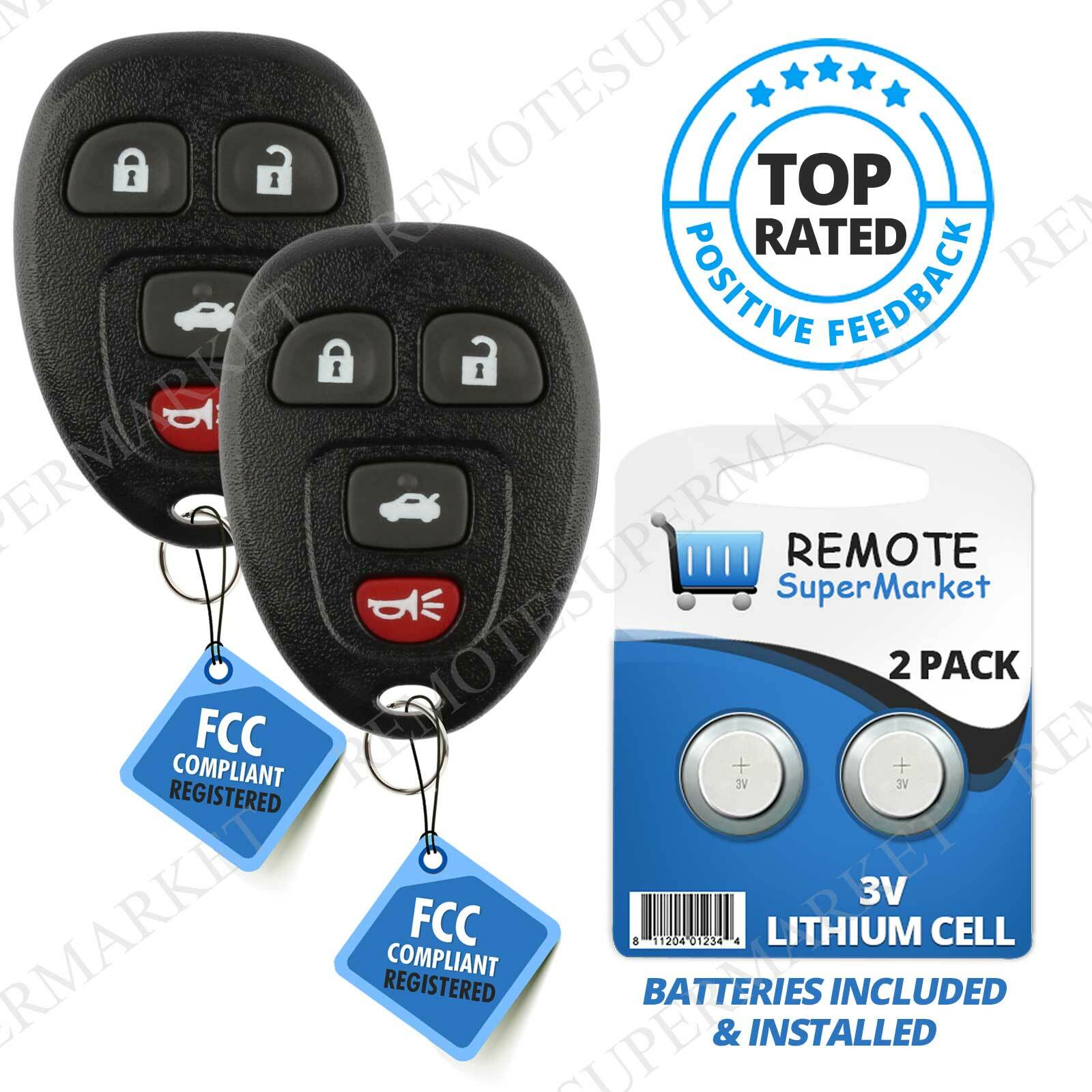 2 For Saturn Sky Pontiac G5 2007 2008 2009 2010 Keyless Entry Remote Car Key Fob