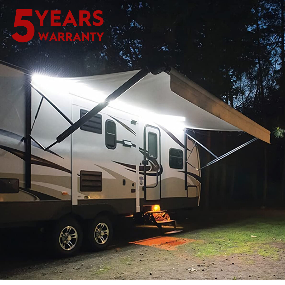 6000K White Waterproof RV Exterior Awning Strip Lights, RV Outdoor Lights16.4 FT