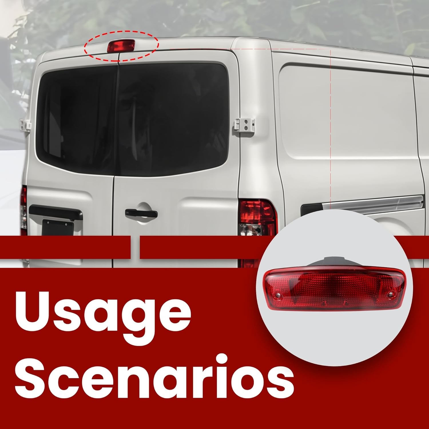 Third Brake Light Assembly 923-153 fits 2012-2021 Nissan NV1500 NV2500 NV3500 US