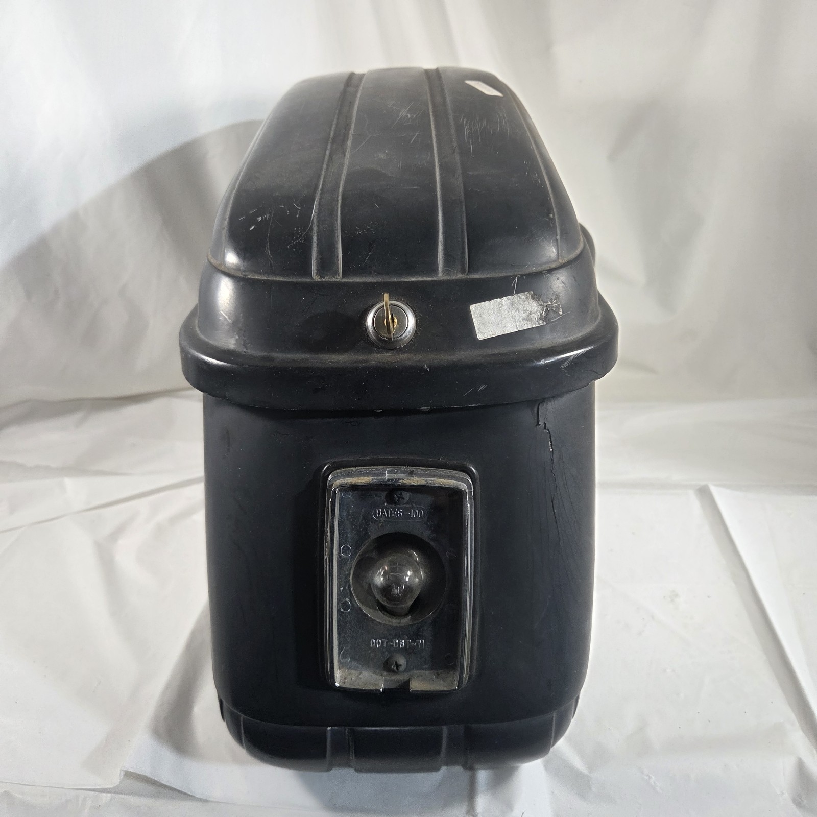 Vintage Bates Motorcycle Saddlebags Hard Fiberglass Touring w/ Key Lock Black