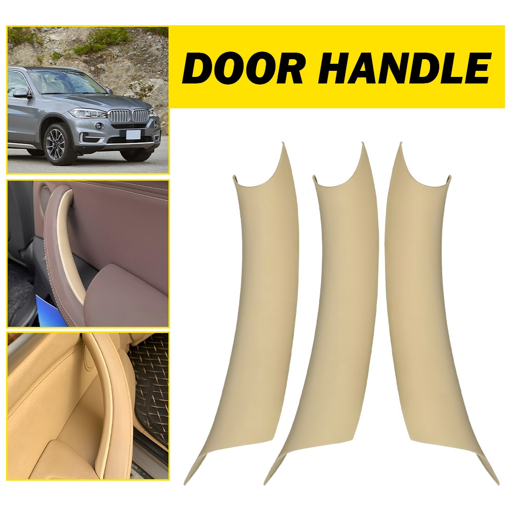 3Pcs Interior Door Pull Handle Cover Trim Beige Fit For BMW X5 F15 X6 F16 14-18