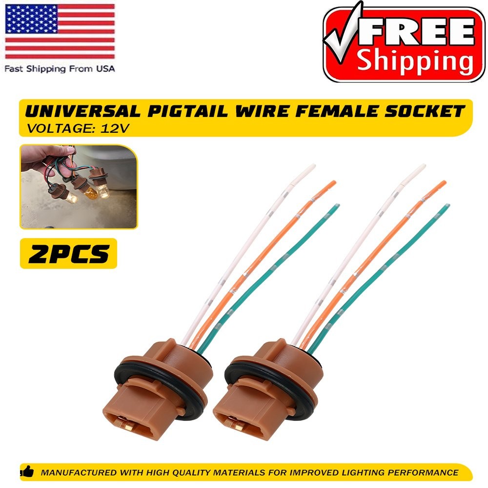 Female Socket 7443 Pigtail Wire 2644 Two Harness Parking Rear Turn Signal Lamp