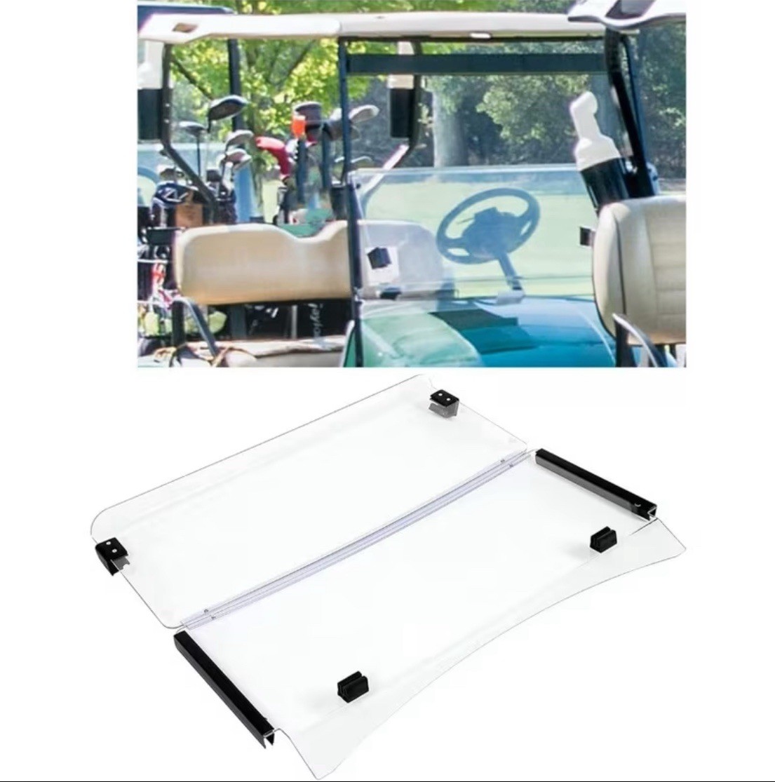 ✅ 95-13 EZGO TXT, DCS, PDS Drive-up Golf Cart Clear Windshield 74910-G01