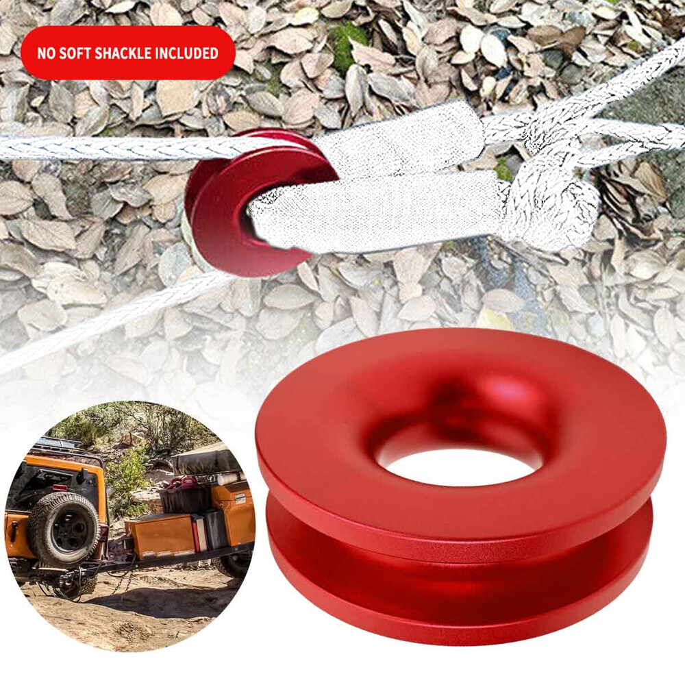 Recovery Ring Snatch Block Pulley 41000lbs Soft Shackle Tow Winch Rope Straps UP