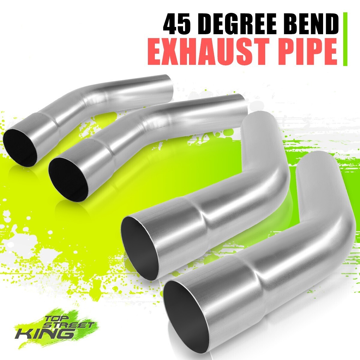 4x 2.5″ Inch Mild Steel DIY Custom Mandrel Exhaust Tubing 45 Degree Bend Pipes