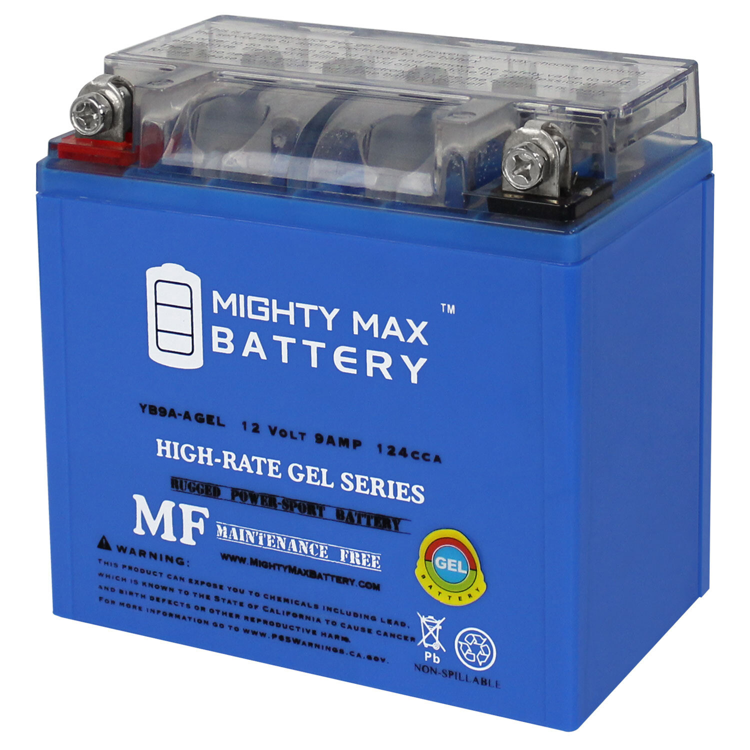 Mighty Max Battery YB9A-AGEL 12V 9AH GEL 130CCA Rechargeable Motorcycle Battery