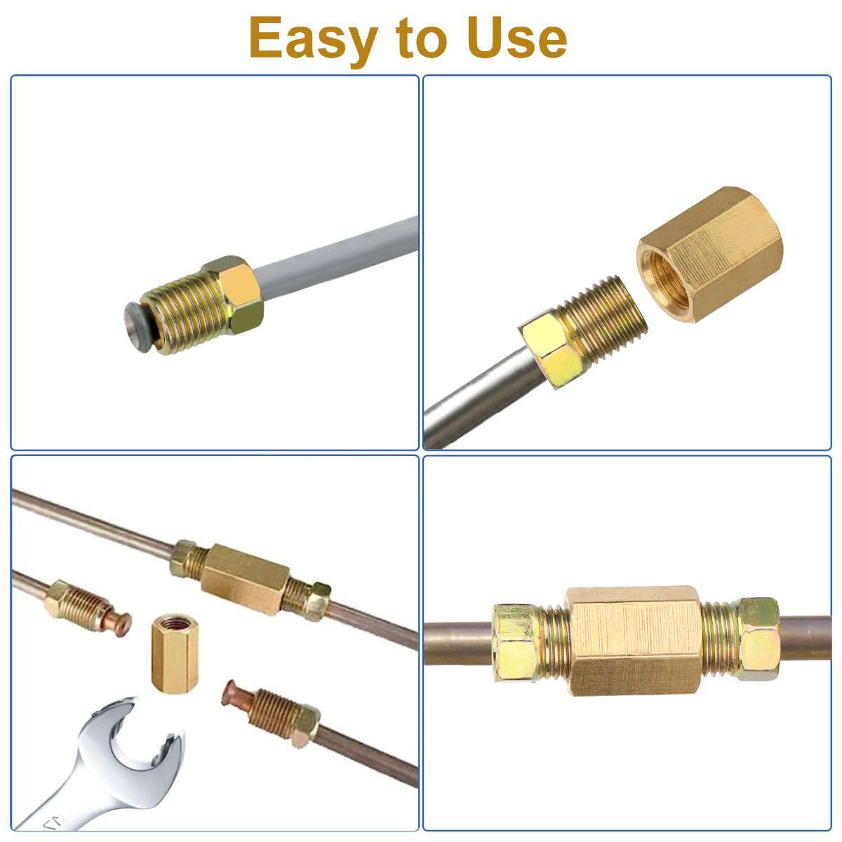 12pcs 3/16″ brake line (3/8-24 Inverted) Brake Line Fittings & Brass Unions US