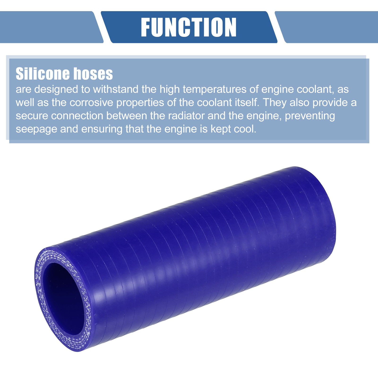 25mm 0.98″ ID 100mm 3.94″ Length 0 Degree Blue Car Silicone Hose Universal