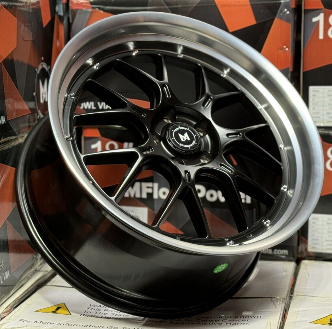 4 Pcs 19×9.5 +38 5×112 MFlow MFL2 Matte Black Wheels 19″ Rims Set 4