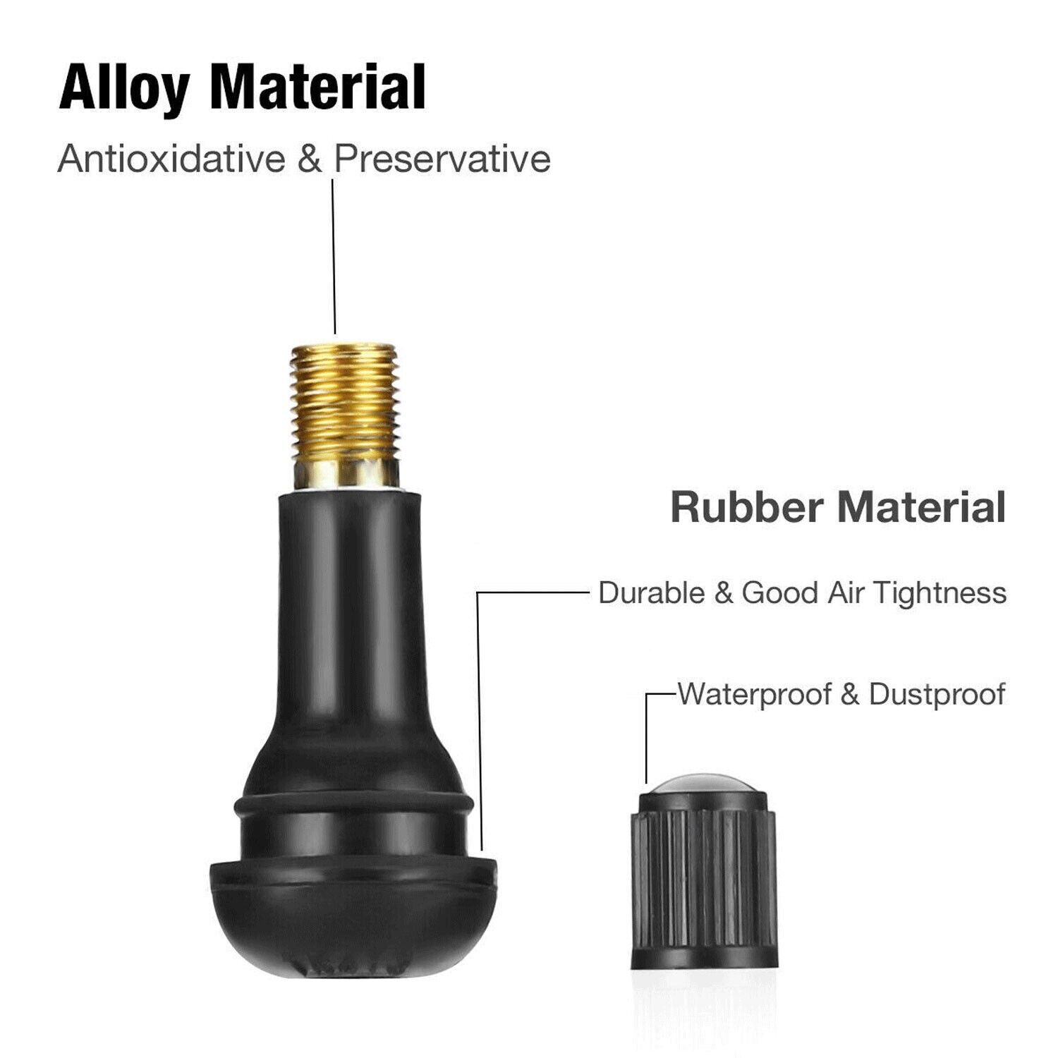 50pcs Car Auto TR 413 Short Rubber Tubeless Snap-In Tyre Tire Valve Stems Black