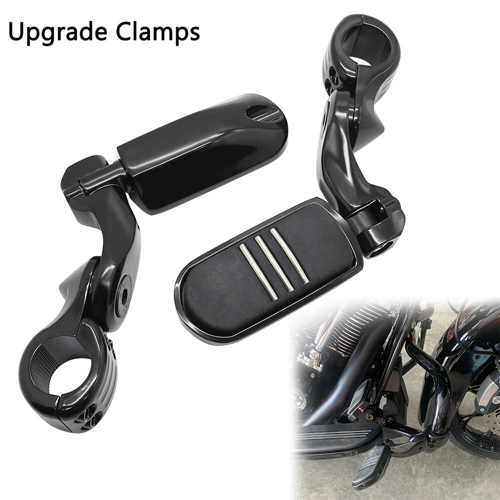 Black Classic Style 1.25″ Highway Bar Footpegs For Harley Street Glide FLHX 2024