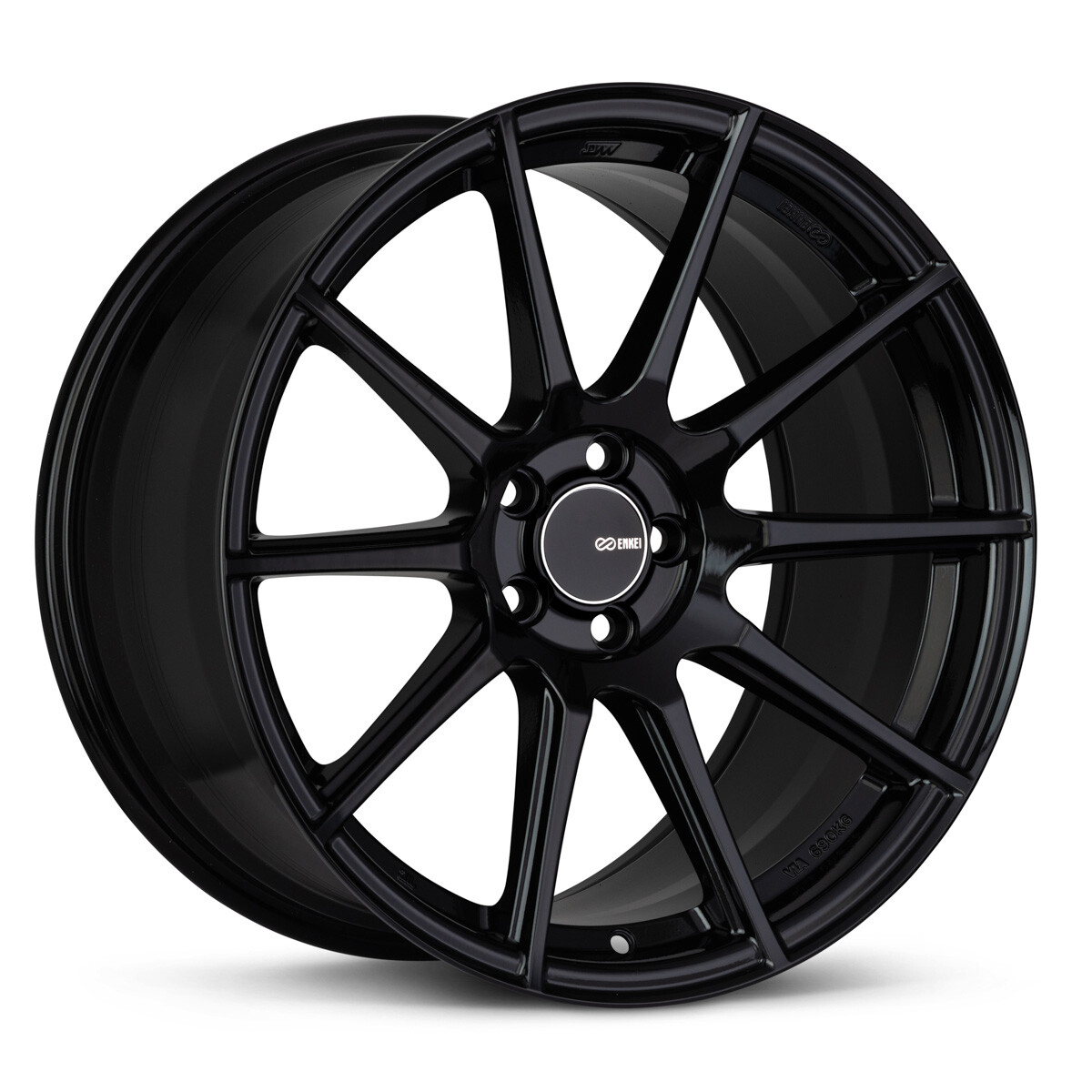 18×8.5 +35 Enkei TS10 5×114.3 Gloss Black Wheels (Set of 4)