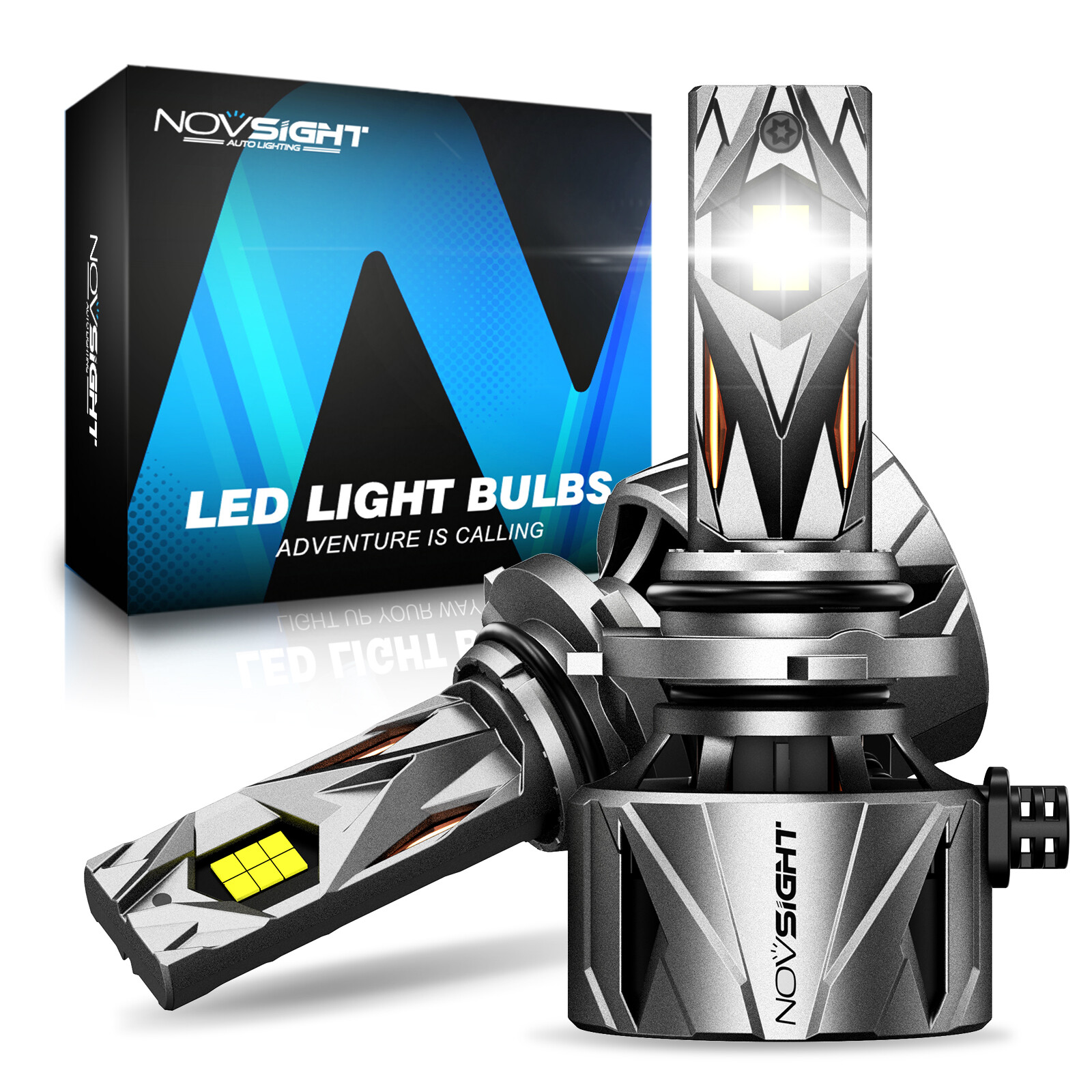 NOVSIGHT LED Headlight Bulbs Combo Kit 9005+H11 High Low Beam White Super Bright