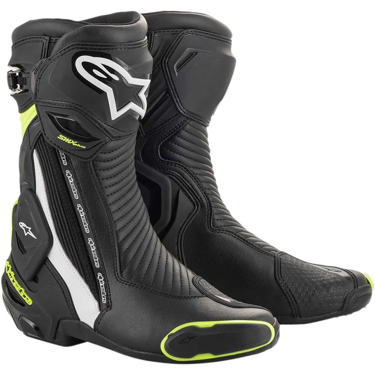 Alpinestars Black/White/Yellow SMX Plus Non-Vented Boots ( Mens 12 )