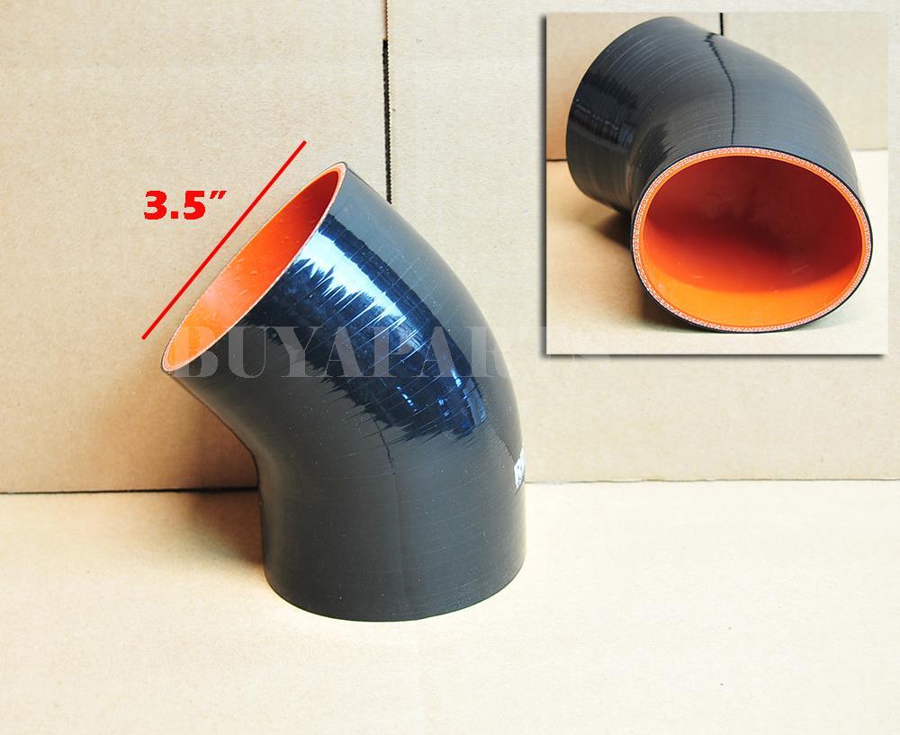 3.5″ 89mm 45 Degree Turbo/Intake/Intercooler Silicone Coupler Hose BLACK/RED