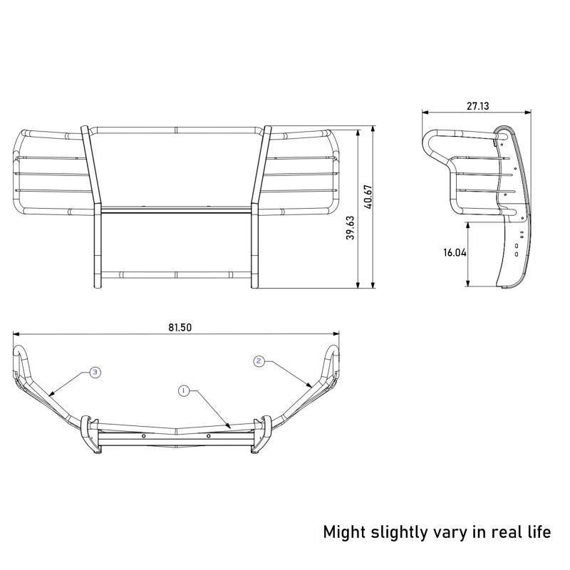 Black Horse Grille Guard BK Fit 2020-2024 Chevrolet Silverado 3500 HD