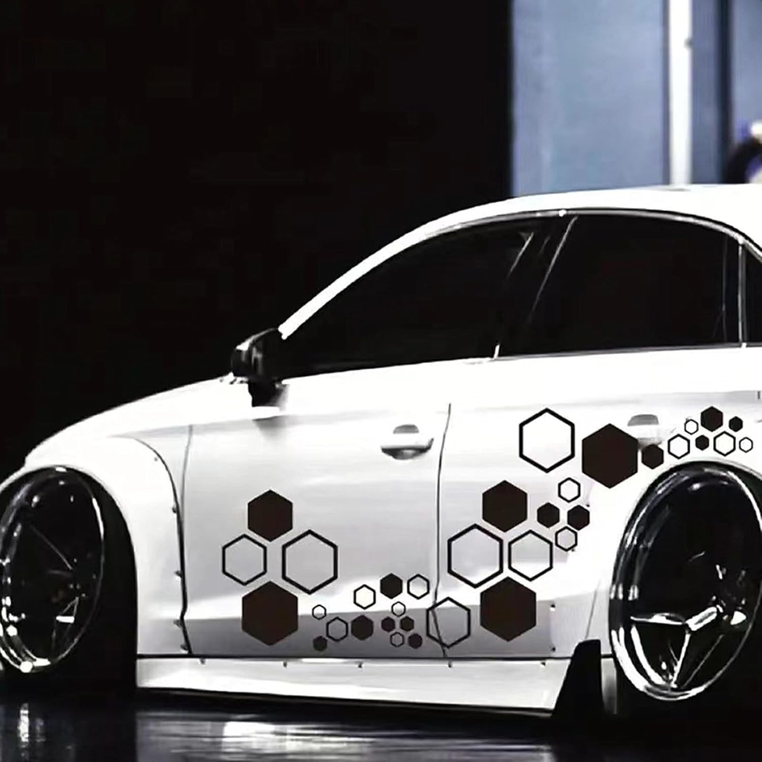 52PCS Car Honeycomb Decals Vinyl Hexagonal Graphics Sticker Body Side Sticker