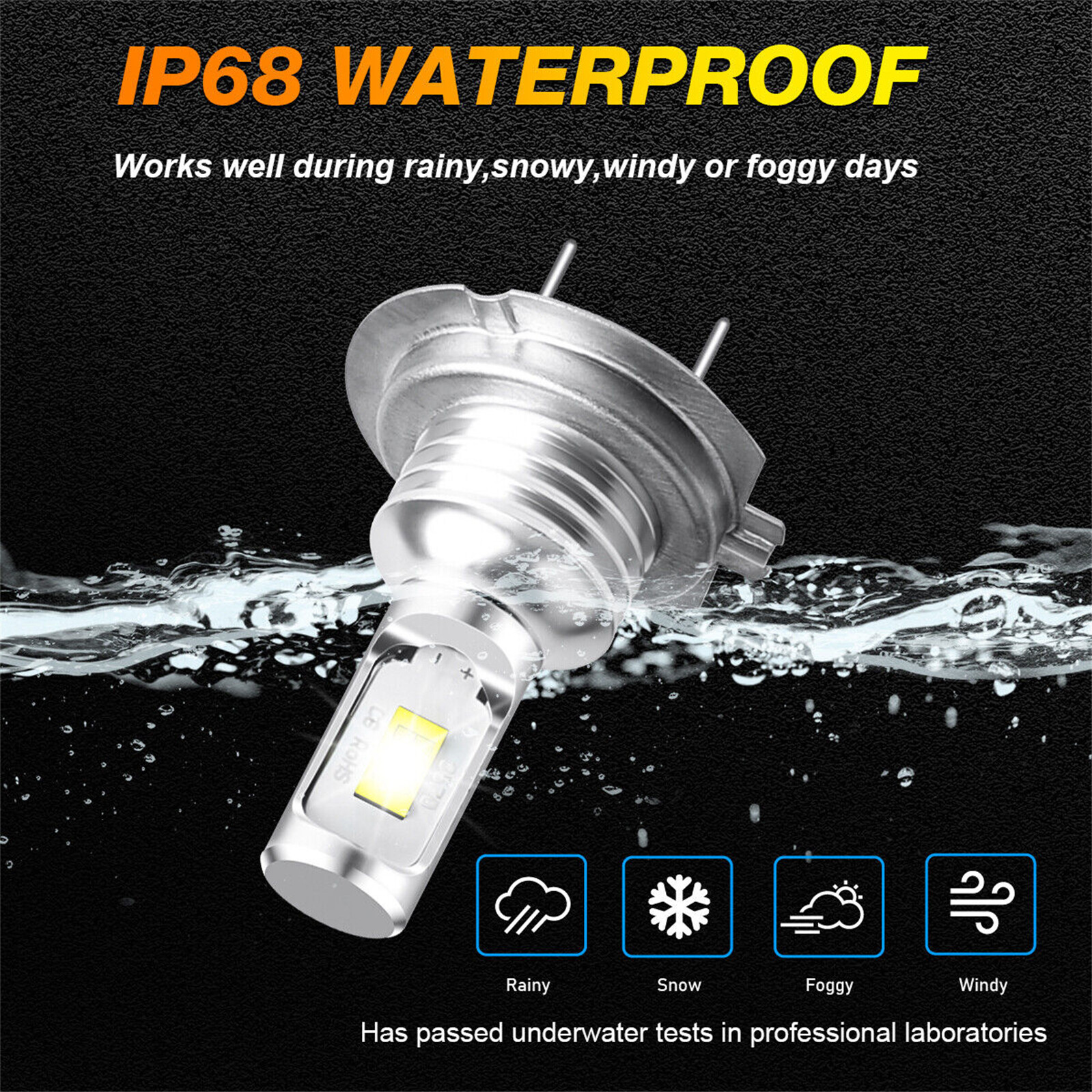 4x H7 LED Combo Headlight Bulb High Low Beam Kit 8000K Super Bright White