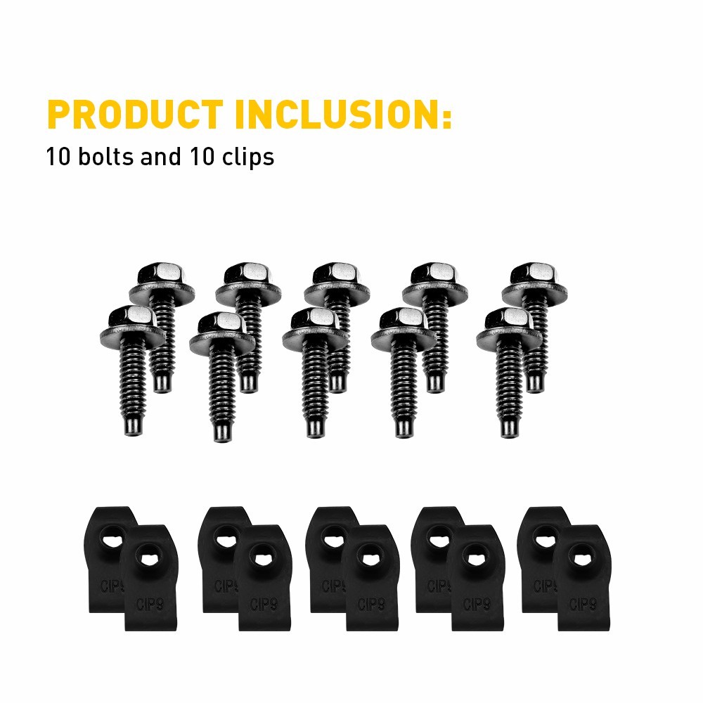 Engine Splash Shield Guard Bumper Screw U-nut Clip Hardware Kit Body Bolt Rivet