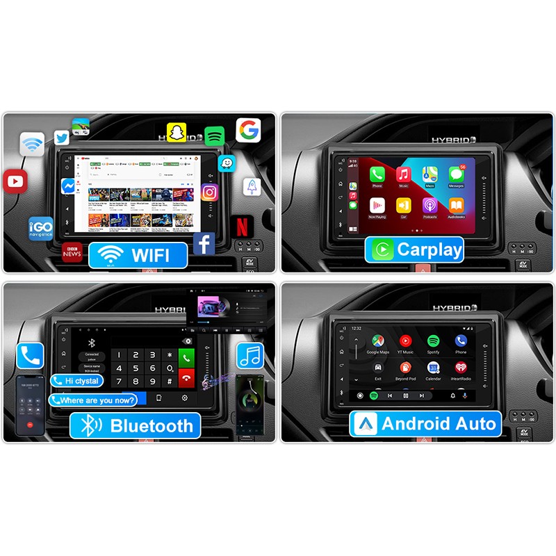 7″ 4+64GB Toyota Tundra 2000-2006 Car Radio Android 15 Apple CarPlay 2DIN GPS